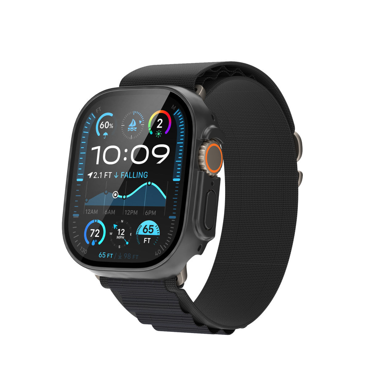 Keephone Apple Watch Ultra 49mm 360X Defense Camlı Kasa Ekran Koruyucu